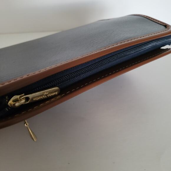 Rudolph Valentino Bag Clutch Wristlet Vintage Zip Pouch Black Brown Leather - Picture 5 of 10